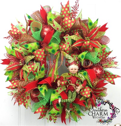 mesh wreaths deco wreath christmas southerncharmwreaths elf learn access easy error
